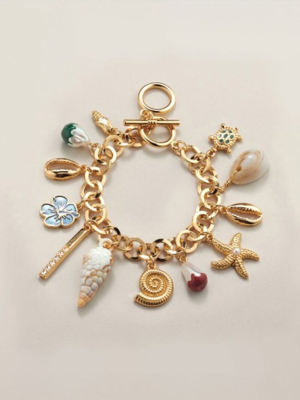 Charm medley link bracelet